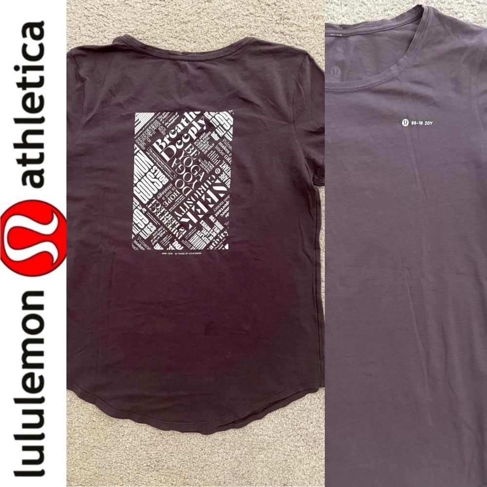 lululemon athletica 20th Anniversary Shirt Dark Gray Graphic Tee short sleeve